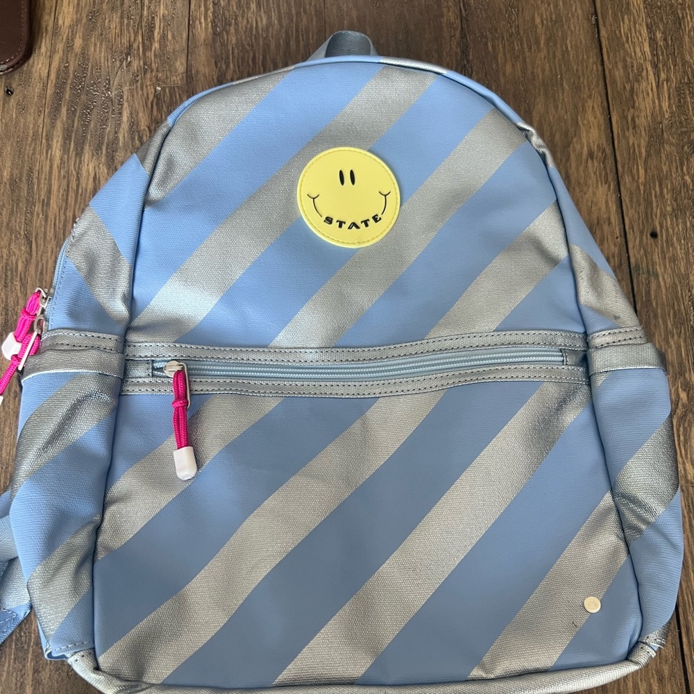 New STATE Periwinkle stripe backpack